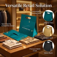 Boîtes rigides aseptiques robustes en gros, pliables à plat, avec poignée, en carton gaufré, emballage cadeau de luxe, logo imprimé sur mesure
