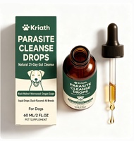 Gouttes nettoyantes naturelles pour le système digestif des chiens, supplément liquide aromatisé au canard, noix noires, armoise et raisin d'Oregon, pour toutes les races, favorisent la santé des animaux de compagnie