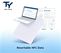 Carte NFC 13,56 MHz, carte PVC blanche vierge pour impression jet d'encre, NTAG213 NTAG215 NXPNTAG216, carte RFID imprimable avec URL encodée
