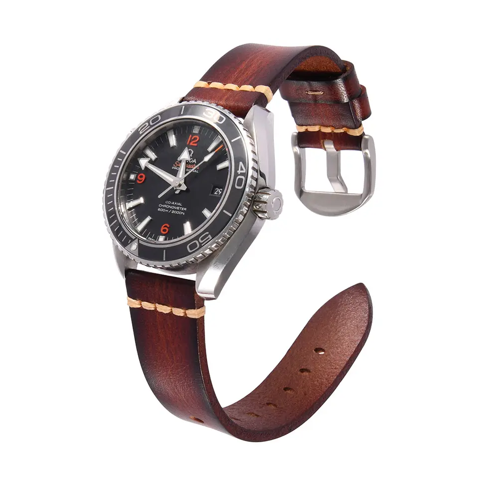 Heqi Vintage Leather Watch Strap Band Luxury 20mm 22mm 26mm Handmade Watch Strap Leather Genuine 22mm Wrist Band