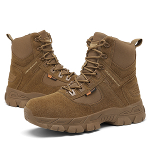 Bottes <span class=keywords><strong>de</strong></span> randonnée montantes pour hommes, style <span class=keywords><strong>militaire</strong></span>, pour le camping en extérieur, avec embout en acier et tige en cuir isolante - Product Image 4