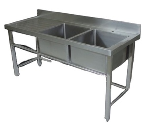 LW-17065 Free Standing Commercial Stainless Steel Double Bowl <strong>Kitchen</strong> <strong>Sink</strong> Cabinet Pantry <strong>Unit</strong> - Product Image 1