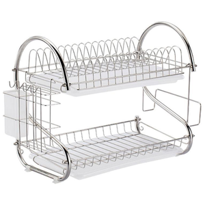Stainless Steel Dish Drain <strong>Rack</strong> Double Layer Storage Stand Practical Kitchen Dishes <strong>Plates</strong> Organization Shelf Dish Drying <strong>Rack</strong> - Product Image 6