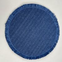 Napperons à glands tissés modernes et assiettes de chargeur Livraison rapide Matériaux de paille de papier stockés et napperons arrondis