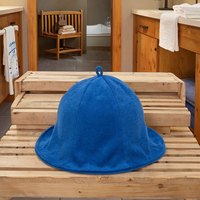 Chapeaux en tissu éponge en coton de style japonais avec logo personnalisé pour sauna pour hommes de haute qualité avec crochet