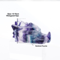Nouveau produit guérison cristal pierre artisanat Fluorite Dragon crâne sculptures Sculpture pour ornement