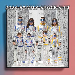 Costume da astronauta per adulti in argento per uomini e donne tuta spaziale in vetro per Halloween Cosplay Party Dress up Set - Product Image 3
