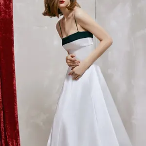 Женское вечернее платье на бретелях, белое платье-футляр без рукавов в европейском и итальянском стиле, 2022