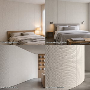 Pannello Murale Effetto Rattan Beige Bianco in Pietra Morbida 600 X 1200 mm per Pareti di Caffetterie e Rivestimenti Interni - Product Image 4