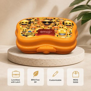 Boîte à lunch japonaise de style bento pour enfants, sans BPA, écologique, style mignon, avec couvercle de conservation - Product Image 2