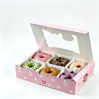Boîte à pâtisserie personnalisée à compartiments multiples, boîte cadeau en carton divisée pour churros, beignets, desserts avec porte-sauce