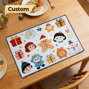 Napperon de Noël en microfibre motif Père Noël, écologique, pour la décoration de table à manger, motifs personnalisables, toutes saisons - Vente chaude - Product Image 1