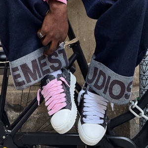 Chaussures de course pour hommes de haute qualité, confortables, polyvalentes, à semelle plate, en denim, en cuir véritable, en toile, tendance - Product Image 5