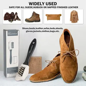 2 Buah Kit Sikat Pembersih Suede & Nubuck Sikat Bulu Plastik Kawat Tembaga dengan Penghapus Sepatu untuk Membersihkan Sepatu, Boots - Product Image 5
