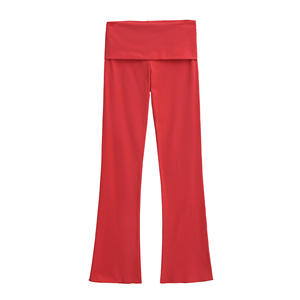 <strong>Women's</strong> Summer Hip Hop Flared Knit Pants High-Rise Bootcut with Cloud-Soft Draping Anti-Wrinkle Slimming Fit - Product Image 5