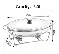 Plats de service en gros 3L grande capacité, robustes et haut de gamme, ensemble chauffe-plats et réchauds de buffet, idéaux pour toute réunion