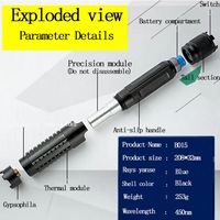 Kit de pointeur laser vert haute visibilité avec lunettes de protection et base de charge pour utilisation en extérieur