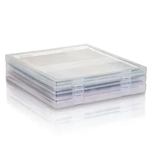 29694 12x12 ''scatola di immagazzinaggio in plastica trasparente multifunzione per documenti e carte di grande capacità per ufficio organizzatore