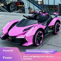 Voiture électrique en plastique pour enfants, quatre roues motrices, batterie au lithium rechargeable, jouet de course télécommandé, unisexe