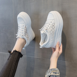 Zapatos de Mujer a la Moda, Zapatos Blancos con Plataforma y Suela Gruesa, Zapatos Casuales de Mujer con Banda Elástica - Product Image 3