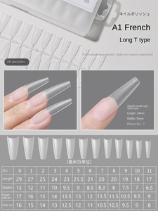 Siêu mỏng tốt con chó móng tay nghệ thuật mảnh dài hình chữ t-<span class=keywords><strong>radian</strong></span> mặc áo giáp không khắc móng tay Mài vá pháp giọt nước dài - Product Image 6