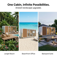 Cabane en bois préfabriquée, maison familiale, conteneur mobile pour la vente au détail, sauna modulaire, pod de spa, camping, complexe hôtelier