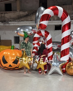 Đồ trang trí Giáng sinh mới, quả cầu Giáng sinh lớn phản chiếu sáng bóng, bơm hơi, có nắp vàng để trang trí - Product Image 6