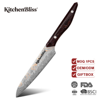 KitchenBliss Dagelijkse Fruitmessen 113 Lagen VG10 Koper Damascus Mes 5 Inch Utility Mes Keukenmes met Hars Handvat