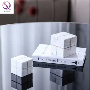 Modern Light Luxury Geometric Decoration Pieces Marble Rubik's Cube Crafts For Living Room Home Decoration Pieces