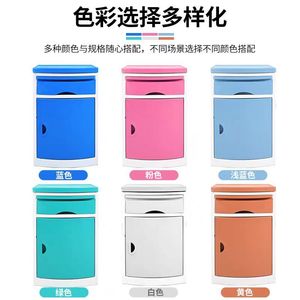 Li Rong Medical <b>Bedside</b> <b>Table</b> Plastic Storage Cabinet With Wheels For Hospital Nursing Home <b>Blue</b> - Product Image 4