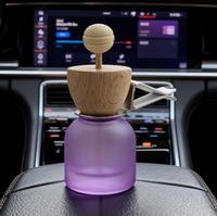 Diffuseur de parfum pour voiture en verre transparent en forme de balle givrée colorée, avec bouchon à vis, 10 ml
