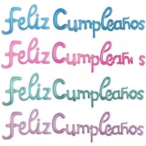 Globo de Papel de Aluminio con Letras Cursivas en Español Feliz Cumpleaños, Set de Pancarta Decorativa para Fondo de Fiesta - Product Image 1