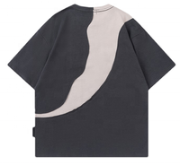 Nouveau design couleur bloc t-shirt logo de broderie personnalisé 100% coton Patchwork surdimensionné hommes T-shirt