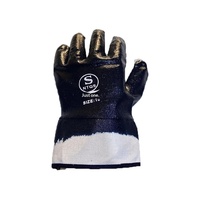 Gants de travail en nitrile et flanelle résistants aux acides et aux alcalis, de première qualité, à large ouverture, bleus, résistants à l'huile, vente en gros d'usine