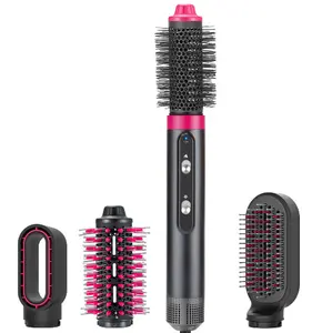 Factory Drop Shipping Professional Hot Air Brush Interchangeable Straightening Curling Dryer Brush