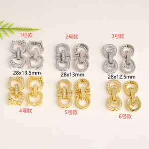 Cierre de joyería con incrustaciones de circonita y acabado de mosaico de cobre para material de accesorios DIY de collares y cadenas de suéter - Product Image 2