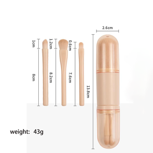 Mini Brocha <span class=keywords><strong>de</strong></span> Maquillaje 4 en 1, Nuevo Estilo, Brochas <span class=keywords><strong>de</strong></span> Viaje <span class=keywords><strong>de</strong></span> Fantasía Reutilizables para Aplicación <span class=keywords><strong>de</strong></span> Sombra <span class=keywords><strong>de</strong></span> Ojos y Polvo en Rostro y Ojos - Product Image 6