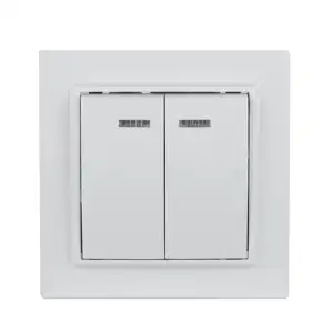 2 key illuminated switch 2 gang 1 way switch wall switch with light