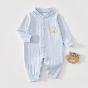 Mameluco de Bebé de Algodón Puro, Manga Larga, Tejido, Unisex, 0-1 Año, Ropa para Primavera y Otoño - Product Image 1