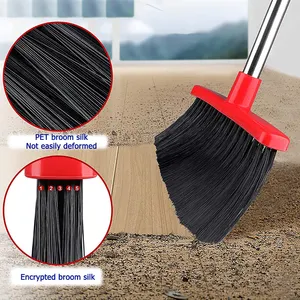 Top Sale Commercial Lobby Dustpan And Broom Set With Plastic Brush Foldable Aluminium Steel Long Handle For Hotel House Cleaning