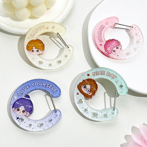 Spot cartoon mountaineering buckle acrylic student cute <b>keychain</b> accessories <b>keychain</b> storage hook hollow hanging ornaments - Product Image 1