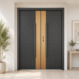 <span class=keywords><strong>Porte</strong></span> en aluminium moulé simple et élégante, <span class=keywords><strong>porte</strong></span> double de villa, portail de sécurité anti-effraction de style néo-chinois pour maison individuelle. - Product Image 1