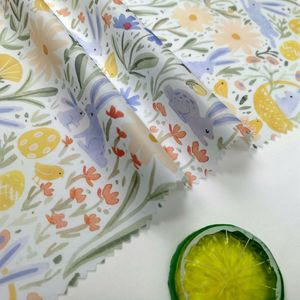 उच्च गुणवत्ता वाली त्वचा के अनुकूल सांस 100% कपास मुद्रित कपड़े स्वतंत्रता सुंदर खरगोश डिजाइन लड़कियों के लिए प्यारा खरगोश डिजाइन - Product Image 2