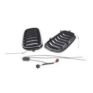 Pour <span class=keywords><strong>BMW</strong></span> <span class=keywords><strong>X5</strong></span> <span class=keywords><strong>F15</strong></span> 14-18 Grille de pare-chocs avant LED illuminée noir brillant, garniture de remplacement pour <span class=keywords><strong>calandre</strong></span> avant - Product Image 4