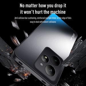 Matte da-Cảm Giác AG Ống Kính Bảo Vệ Cứng Cover Quay Lại & Đứng Trường Hợp Đối Với Realme <span class=keywords><strong>Neo7</strong></span> Turbo 5G 6.8 "Mềm TPU <span class=keywords><strong>Bumper</strong></span> Bìa - Product Image 4