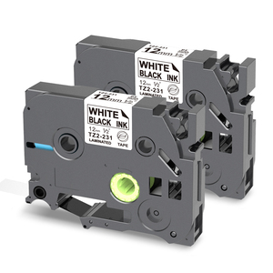 Ruban d'<span class=keywords><strong>étiqueteuse</strong></span> noir sur blanc Puty 12 mm TZe-231, rubans compatibles TZ laminés Tze231, ruban d'<span class=keywords><strong>étiqueteuse</strong></span> 12 mm - Product Image 3