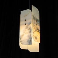 Lustre en pierre de luxe italien, luminaire suspendu moderne pour bar, salle à manger, restaurant haut de gamme, lampe suspendue en marbre blanc