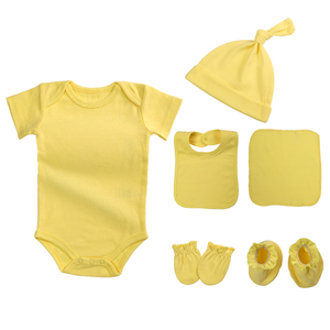8 pezzi manica corta pagliaccetti calzini guanto 100% cotone tuta vestiti appena nati ragazzi ragazze tuta <span class=keywords><strong>abbigliamento</strong></span> - Product Image 3