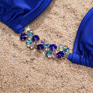 Bikini <span class=keywords><strong>de</strong></span> dos piezas con cristales y diamantes para mujer, <span class=keywords><strong>traje</strong></span> <span class=keywords><strong>de</strong></span> <span class=keywords><strong>baño</strong></span> <span class=keywords><strong>de</strong></span> dos piezas <span class=keywords><strong>en</strong></span> rojo, <span class=keywords><strong>blanco</strong></span> y negro con diamantes <span class=keywords><strong>de</strong></span> imitación - Product Image 2