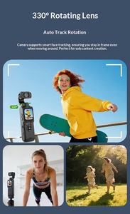 Cámara Corporal 4K con Seguimiento Facial Superior, Micrófono Externo, Mini Cámara de Video y Audio de Bolsillo 330 °   Cámara de Rotación para Viajes en Bicicleta al Aire Libre - Product Image 4